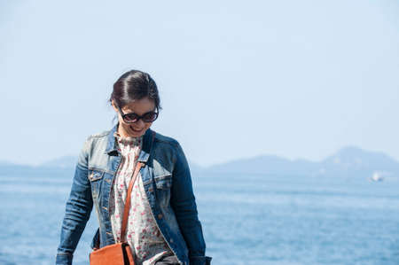 Overlooking gentlyの写真素材