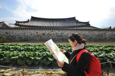 Searching for trip roadの写真素材