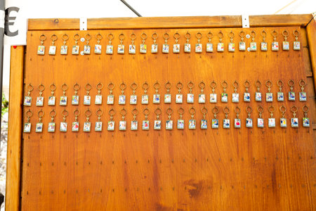 Hanging souvenirs on display at Tokyo International Book Fair.