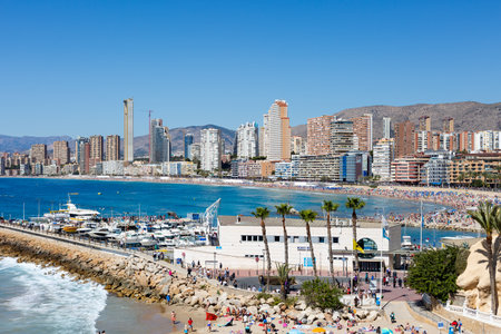 View of Barcelona from the promenade.
