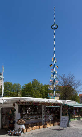 Sales stall at Viktualienmarkt in Munich, a typical farmer's marketの写真素材