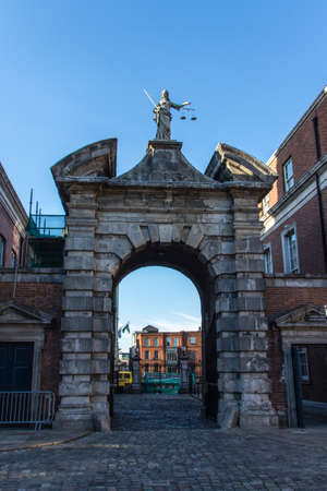 Dublin Castle with the gate of justice close to the Bedford Towerのeditorial素材