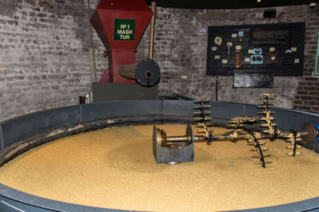 Pot for mash turn at Old Jameson Distillery in Dublin