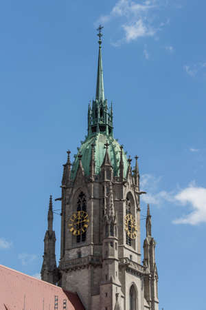 Church of St. Paul in Munich with the 97 meter towerの写真素材