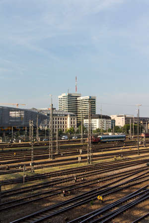 Building of the public-service radio and television broadcaster Bayerischer Rundfunk in Munich at Hackerbrueckeのeditorial素材
