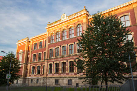 The secondary school "Alexander von Humboldt Gymnasium" in Werdau looks back on a history of more than 140 years, the building was established in 1875のeditorial素材
