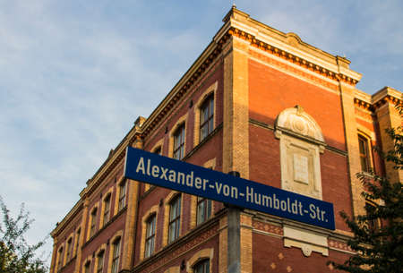 The secondary school "Alexander von Humboldt Gymnasium" in Werdau looks back on a history of more than 140 years, the building was established in 1875のeditorial素材