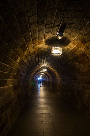 Tunnel to the Eagle's Nest on top of the Kehlstein at 1.834m is the formerly Hitler's home and southern headquarters, the Eagle's Nest is located close to Berchtesgadenの写真素材