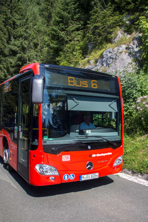 Bus shuttle of the special mountain bus service to the top of the Eagle's Nest, where the Eagle's Nest Eagle's Nest is locatedのeditorial素材