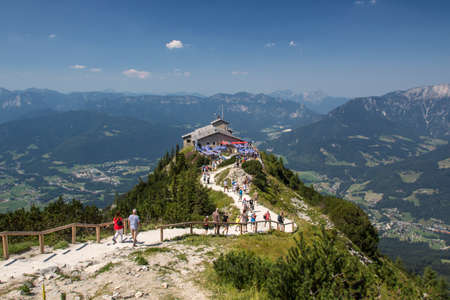 The Kehlsteinhaus also known as the Eagle's Nest on top of the Kehlstein at 1.834m is the formerly Hitler's home and southern headquarters, the Eagle's Nest is located close to Berchtesgadenのeditorial素材
