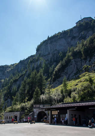 Entrance to the Kehlsteinhaus also known as the Eagle's Nest on top of the Kehlstein at 1.834m is the formerly Hitler's home and southern headquarters, the Eagle's Nest is located close to Berchtesgadenのeditorial素材