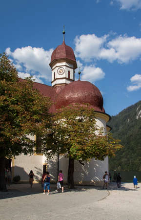 St. Bartholomew's church, a Roman Catholic pilgrimage church in the Berchtesgadener Land named after Saint Bartholomew the Apostleのeditorial素材