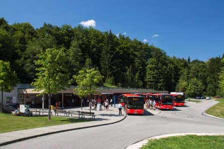 Bus station of the special mountain bus service to the top of the Eagle's Nest, where the Eagle's Nest Eagle's Nest is locatedのeditorial素材