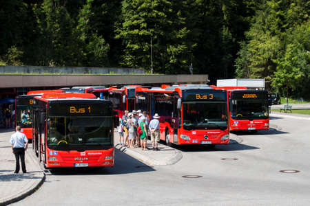 Bus station of the special mountain bus service to the top of the Eagle's Nest, where the Eagle's Nest Eagle's Nest is locatedのeditorial素材