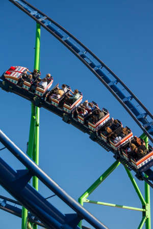 The Alpinabahn rollercoaster at Oktoberfest is a famous fun ride and attracts many people