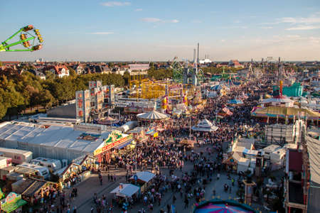 Aerial view on the Oktoberfest on Theresienwiese in Munichのeditorial素材