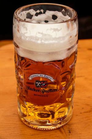 Beer stein standing on a tableのeditorial素材