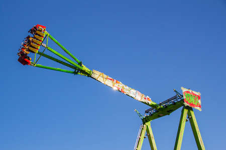 Fun ride "Konga" on the Theresienwiese during Oktoberfestのeditorial素材