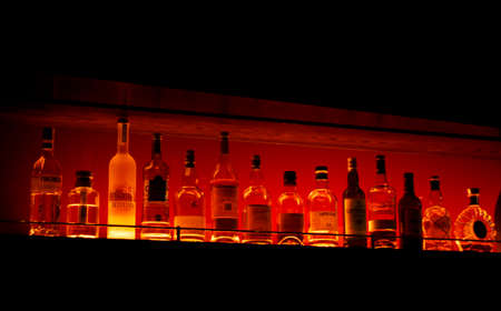 Bar with alcoholic drinks on the cruise ship AIDA Divaのeditorial素材