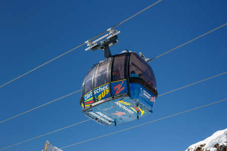 Cableway to the Hintertuxer Glacier (Tuxer Ferner) in Tyrol, Austria