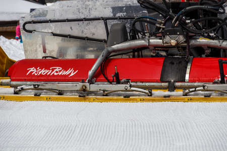 Snowplow clears tracks at Penkenjoch in the ski region of the Hintertuxer Glacier (Tuxer Ferner) in Tyrol, Austriaのeditorial素材