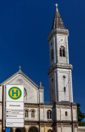 The Catholic Parish and University Church St. Louis, called Ludwigskirche is located close to the university of Munichのeditorial素材
