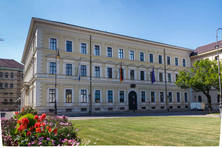 The Bavarian Ministry of the Interior, Structures and Transport is located in Munich at the Odeonsplatz in the city centerのeditorial素材