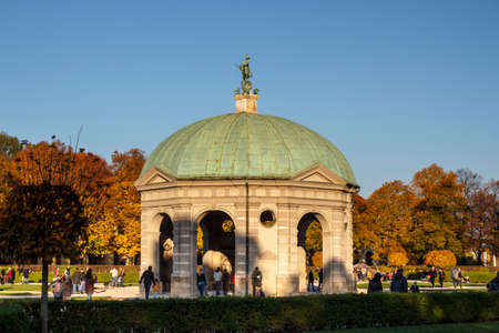 The Hofgarten (Court Garden) with the pavilion for the goddess Diana is a garden in the center of Munich, Germany, located between the Residenz and the Englischer Gartenのeditorial素材