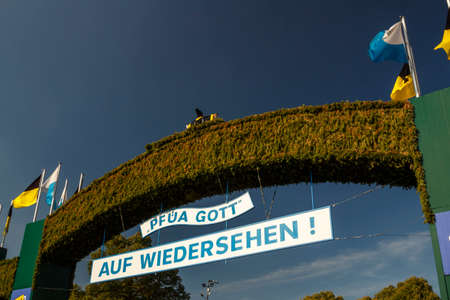 Munich, Germany - September 24, 2016: Exit gate from the Oktoberfest on the Theresienwiese in Munichのeditorial素材