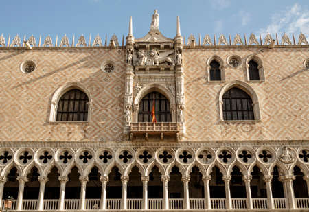 The Doge's Palace at St. Mark's Square is one of the main landmarks and was the former residence of the Doge of Veniceの写真素材