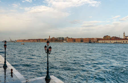 Port of Venice with the terminal S. Basilioの写真素材