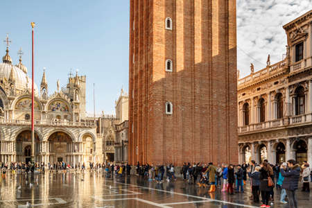 Venice, Italy - November 12, 2016: St. Mark's Basilica or Basilica di San Marco was built in the 11th century and is the most famous of all the churches in the city of Veniceのeditorial素材