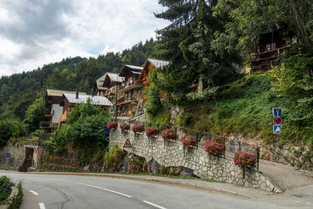 L'Alpe d'Huez, France - August 19, 2019: Ascent of the famous climb to Alpe d'Huez and itinerary of the Tour de France, picture was taken close to Ribotのeditorial素材