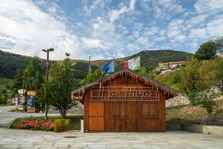 L'Alpe d'Huez, France - August 19, 2019: Ski resort L'Alpe d'Huez with the famous mountain top finish of the Tour de Franceのeditorial素材