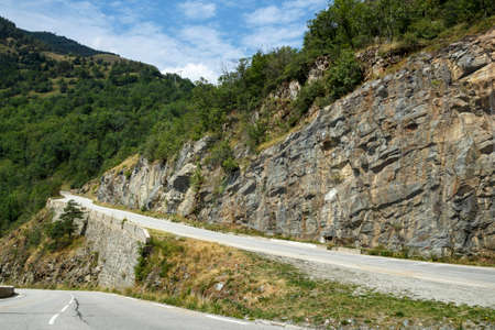 L'Alpe d'Huez, France - August 19, 2019: Ascent of the famous climb to L'Alpe d'Huez and itinerary of the Tour de Franceのeditorial素材
