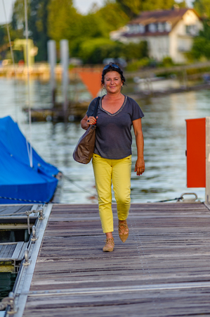 Coming home after a day on the waterの写真素材