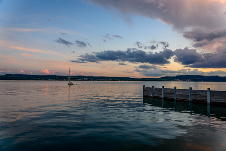 The nights at Lake Constance in Summer are famous for the warm and really calm air.の写真素材