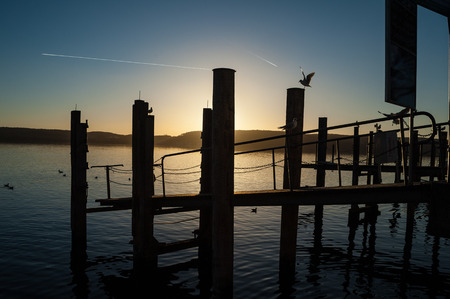 In Summer the mornings at lake constance create very special momentsの写真素材