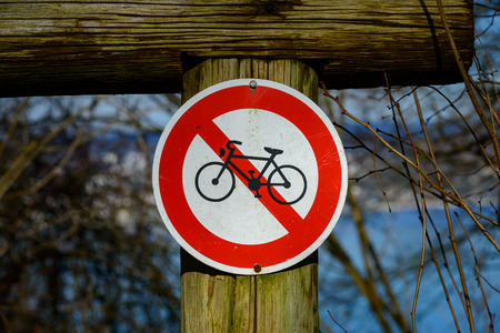 The use of bicycles in nature is not everywhere appreaciated.