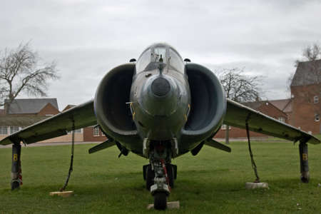 A retired Harrier Jump Jet at Bletchley Park, Englandの写真素材