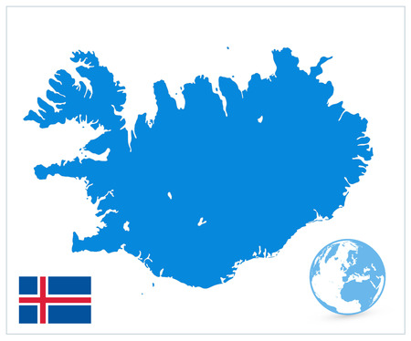Iceland Map isolated on white. No text. Vector illustration.の写真素材