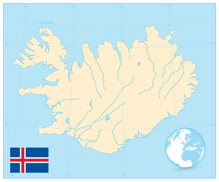 Iceland Map. No text. Vector illustration.の写真素材