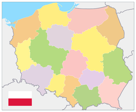 Poland Political Map. No text - Detailed map of Poland vector illustration.のイラスト素材