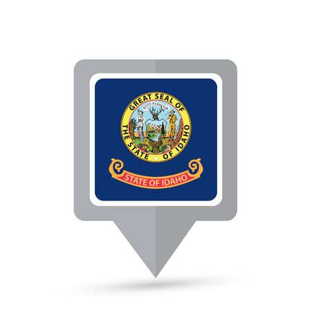 Idaho state flag map icon. Vector illustration.のイラスト素材