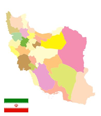 Administrative Political Map of Iran Isolated On White. No text. Image contains layers with outline contours.のイラスト素材