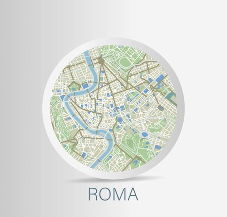 Minimalistic Rome city map icon. Vector Illustration.のイラスト素材