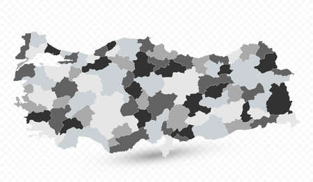Administrative Divisions Map of Turkey - Highly detailed vector illustration of map.のイラスト素材
