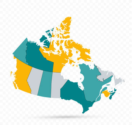 Canada Map on transparent background. Detailed vector illustration.のイラスト素材