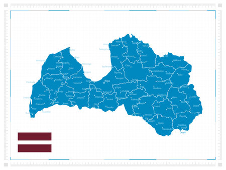 Map of Latvia. Vector illustration.のイラスト素材
