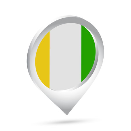 Ireland flag 3d pin icon. Vector illustration.のイラスト素材
